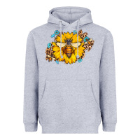 Heather Grey bee sunflower leopard Heavyweight Hoodie - AdoDesignShop