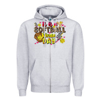 Heather Grey it is a softball kinda day Zipper Hoodie - JahusDesignShop