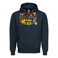 Navy it is a softball kinda day Zipper Hoodie - JahusDesignShop