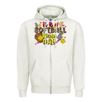 Oatmeal Heather it is a softball kinda day Zipper Hoodie - JahusDesignShop