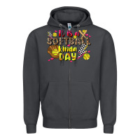 Smoke it is a softball kinda day Zipper Hoodie - JahusDesignShop