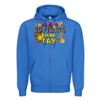 True Royal it is a softball kinda day Zipper Hoodie - JahusDesignShop