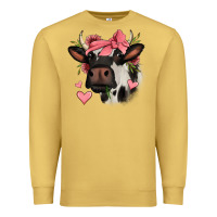 Antique Gold valentines day cow Premium Sweatshirt - Jasminsmagicworld