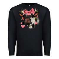 Black valentines day cow Premium Sweatshirt - Jasminsmagicworld