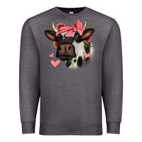 Charcoal Heather valentines day cow Premium Sweatshirt - Jasminsmagicworld