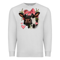 Dove Grey valentines day cow Premium Sweatshirt - Jasminsmagicworld