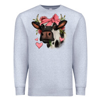 Heather Grey valentines day cow Premium Sweatshirt - Jasminsmagicworld