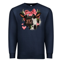 Navy valentines day cow Premium Sweatshirt - Jasminsmagicworld