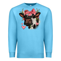 Ocean Blue valentines day cow Premium Sweatshirt - Jasminsmagicworld