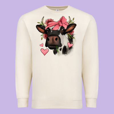 Valentines Day Cow Premium Sweatshirt Designed By Jasminsmagicworld