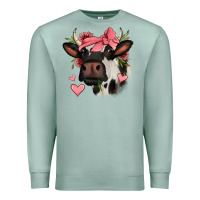 Seafoam valentines day cow Premium Sweatshirt - Jasminsmagicworld
