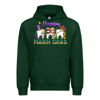 Forest Green mardi gras celebration with teeth Urban Hoodie - LillyAllenDesigns