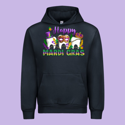 Mardi Gras Celebration With Teeth Urban Hoodie Designed By Lillyallendesigns