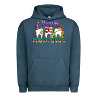 Pigment Midnight Navy mardi gras celebration with teeth Urban Hoodie - LillyAllenDesigns