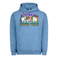 Pigment Pebble Blue mardi gras celebration with teeth Urban Hoodie - LillyAllenDesigns