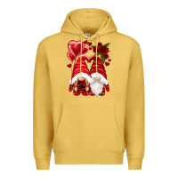 Antique Gold valentines day gnomies Premium Hoodie - NancyCooperArtShop