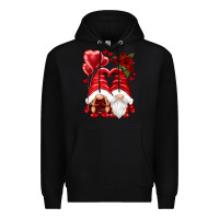 Black valentines day gnomies Premium Hoodie - NancyCooperArtShop