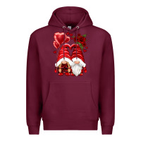 Burgundy valentines day gnomies Premium Hoodie - NancyCooperArtShop