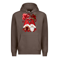 Coffee valentines day gnomies Premium Hoodie - NancyCooperArtShop