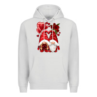 Dove Grey valentines day gnomies Premium Hoodie - NancyCooperArtShop
