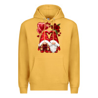 Mustard valentines day gnomies Premium Hoodie - NancyCooperArtShop