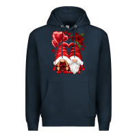 Navy valentines day gnomies Premium Hoodie - NancyCooperArtShop
