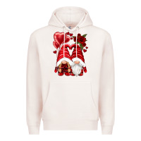 Pale Pink valentines day gnomies Premium Hoodie - NancyCooperArtShop