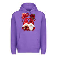 Purple valentines day gnomies Premium Hoodie - NancyCooperArtShop