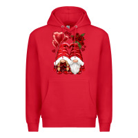 Red valentines day gnomies Premium Hoodie - NancyCooperArtShop