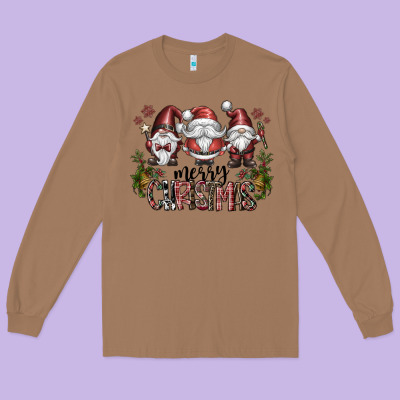 Merry Christmas Long Sleeve Tee Designed By Cowhidedigitalart