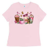 Bubblegum Pink boss lady coffee cups Ladies Tee - AdoDesignShop