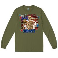 Army Green Red white boozy 4th of july Long Sleeve Tee - CowGirlArtShop