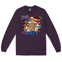 Plum Red white boozy 4th of july Long Sleeve Tee - CowGirlArtShop