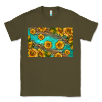 Army Green western sunflowers skinny metal can holder Classic Tee - HRA Design Shop