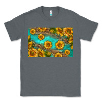 Charcoal Heather western sunflowers skinny metal can holder Classic Tee - HRA Design Shop