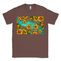Chestnut western sunflowers skinny metal can holder Classic Tee - HRA Design Shop