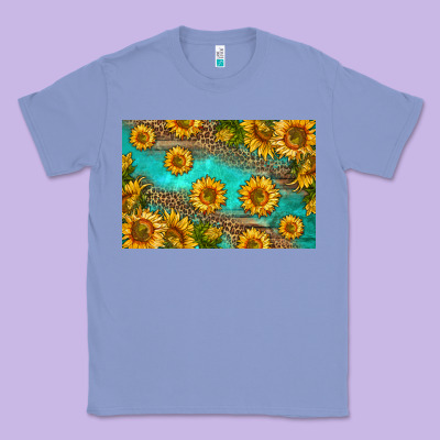 Western Sunflowers Skinny Metal Can Holder Classic Tee Designed By Hra Design Shop