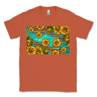 Copper western sunflowers skinny metal can holder Classic Tee - HRA Design Shop