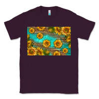 Plum western sunflowers skinny metal can holder Classic Tee - HRA Design Shop