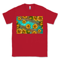 Red western sunflowers skinny metal can holder Classic Tee - HRA Design Shop