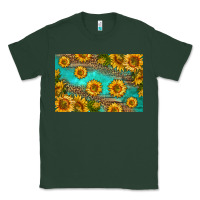 Sports Green western sunflowers skinny metal can holder Classic Tee - HRA Design Shop