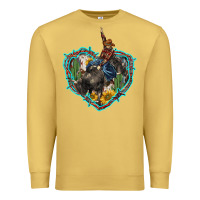 Antique Gold western heart bullfighter  cactus sunflower aztek pattern Premium Sweatshirt - BarkalooDesign