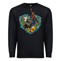 Black western heart bullfighter  cactus sunflower aztek pattern Premium Sweatshirt - BarkalooDesign
