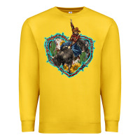 Lemon western heart bullfighter  cactus sunflower aztek pattern Premium Sweatshirt - BarkalooDesign