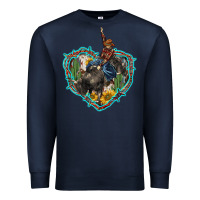 Navy western heart bullfighter  cactus sunflower aztek pattern Premium Sweatshirt - BarkalooDesign