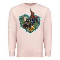 Pale Pink western heart bullfighter  cactus sunflower aztek pattern Premium Sweatshirt - BarkalooDesign