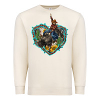 Sandshell western heart bullfighter  cactus sunflower aztek pattern Premium Sweatshirt - BarkalooDesign