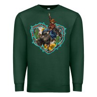 Sports Green western heart bullfighter  cactus sunflower aztek pattern Premium Sweatshirt - BarkalooDesign