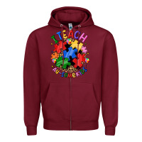 Burgundy i teach au some kids Zipper Hoodie - JahusDesignShop