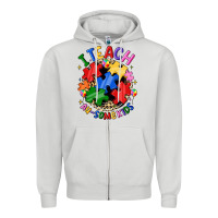 Dove Grey i teach au some kids Zipper Hoodie - JahusDesignShop
